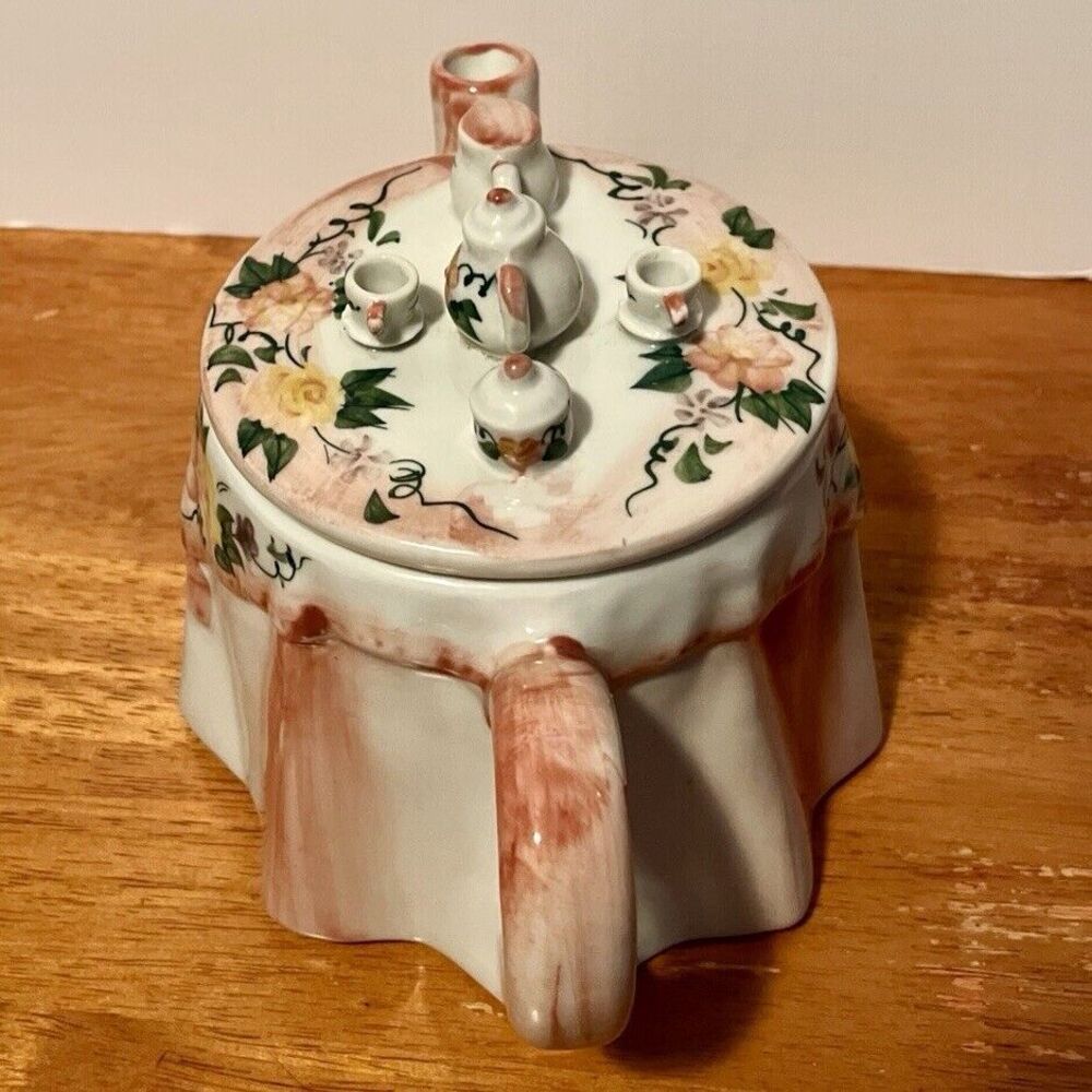 Yellow Rose Tea Party Teapot Andrea by Sadek Teapot Pink Miniature Store Sticker - Picture 6 of 9
